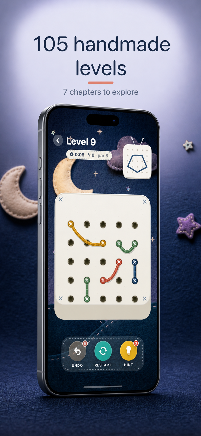 105 handmade levels across 7 chapters
